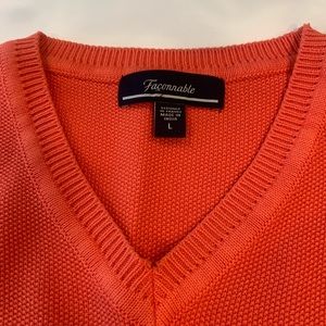 Men’s never worn Size large Faconnable V neck sweater